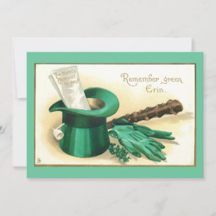 Cartes Pour Fêtes Annuelles Salutation vintage de la Saint-Patrick avec chapea