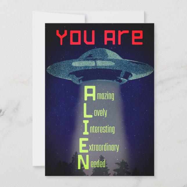 Cartes Pour Fêtes Annuelles Salutations Aliens (Devant)