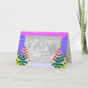 Cartes Pour Fêtes Annuelles Salutations brillantes d'arbre de Noël (cadre de