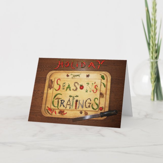 Cartes Pour Fêtes Annuelles Salutations chaudes et épicées de vacances (Devant)