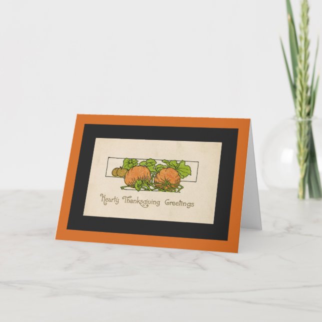 Cartes Pour Fêtes Annuelles Salutations d'action de grâces - Citrouille-Art dé (Devant)