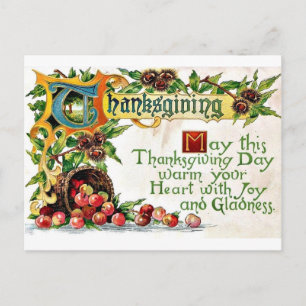 Cartes Pour Fêtes Annuelles Salutations d'action de grâces vintages