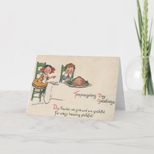 Cartes Pour Fêtes Annuelles Salutations d'action de grâces vintages