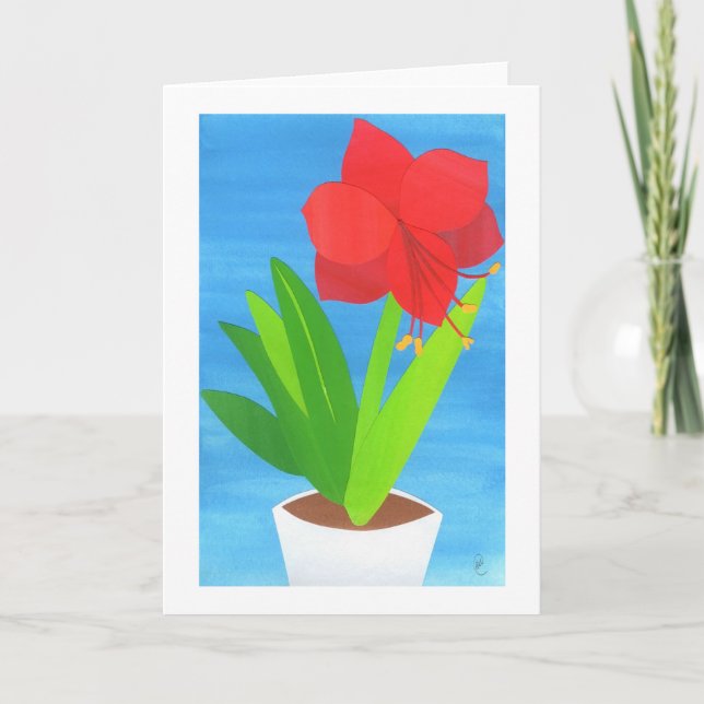 Cartes Pour Fêtes Annuelles Salutations d'amaryllis (Devant)