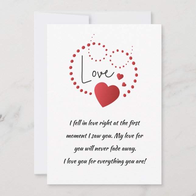 Cartes Pour Fêtes Annuelles salutations d'amour (Devant)