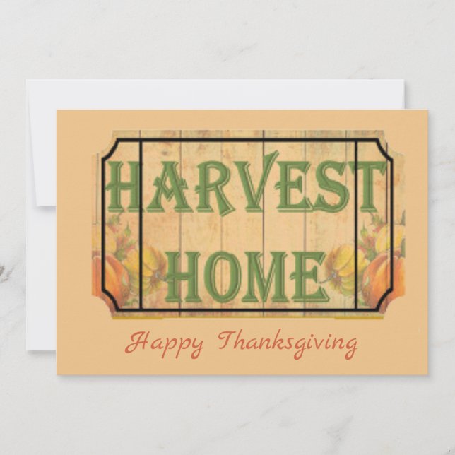 Cartes Pour Fêtes Annuelles Salutations de Bon thanksgiving Citrouille rétros (Devant)