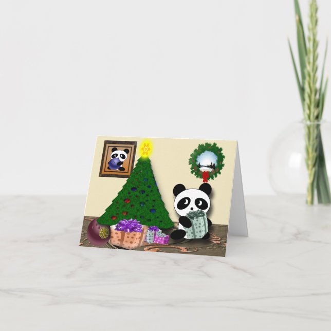 Cartes Pour Fêtes Annuelles Salutations de bowling Panda (Devant)