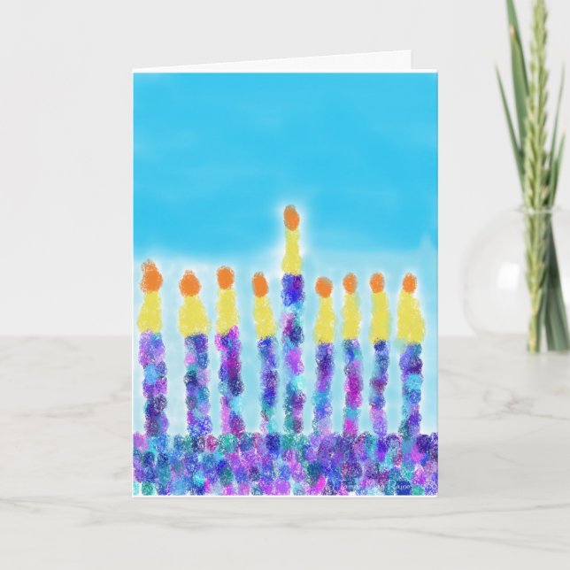 Cartes Pour Fêtes Annuelles Salutations de Chanukkah (Devant)