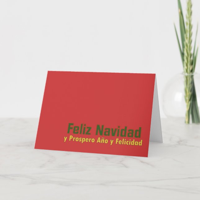 Cartes Pour Fêtes Annuelles Salutations de Feliz Navidad ! (Devant)