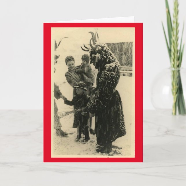 Cartes Pour Fêtes Annuelles Salutations de Krampus ! (Devant)