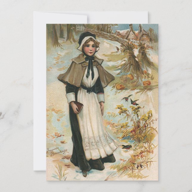 Cartes Pour Fêtes Annuelles Salutations de la journée d'action de grâces avec  (Devant)