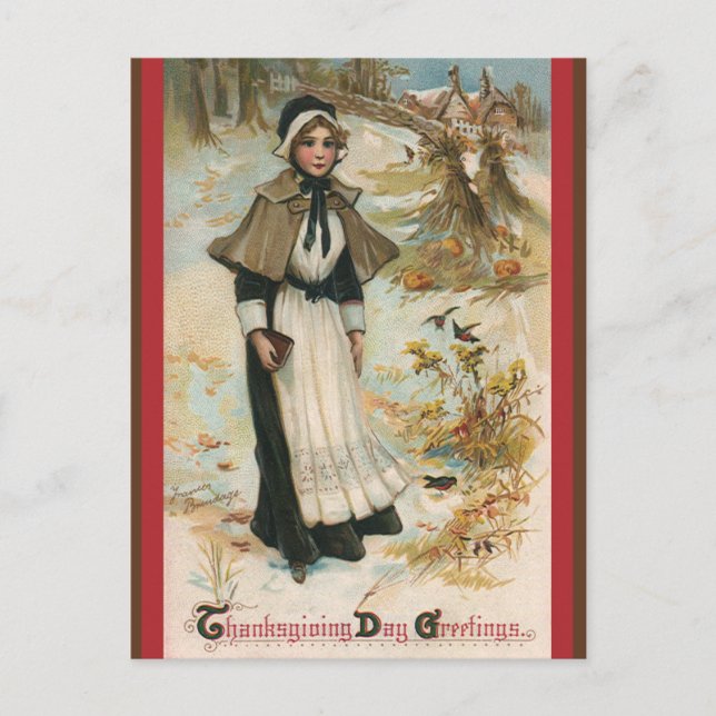 Cartes Pour Fêtes Annuelles Salutations de la journée d'action de grâces avec  (Devant)