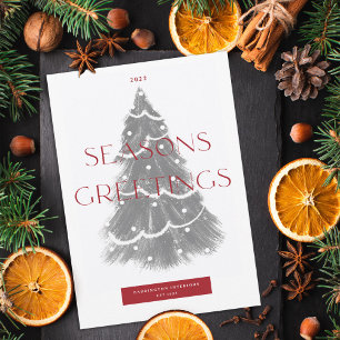 Cartes Pour Fêtes Annuelles Salutations de la saison de l'arbre de Noël d'entr