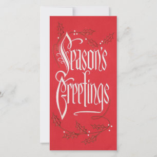 Cartes Pour Fêtes Annuelles Salutations de la saison de Noël vintage Retro