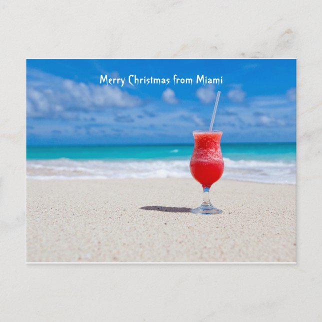 Cartes Pour Fêtes Annuelles Salutations de Miami Beach (Devant)