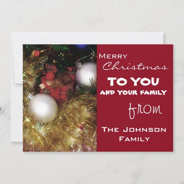 Cartes Pour Fêtes Annuelles Salutations de Noël (Devant)