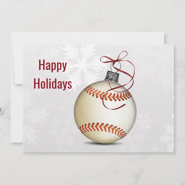 Cartes Pour Fêtes Annuelles salutations de Noël au baseball (Devant)