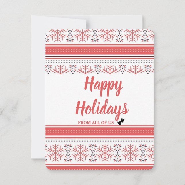 Cartes Pour Fêtes Annuelles Salutations de Noël aux employés d'affaires (Devant)