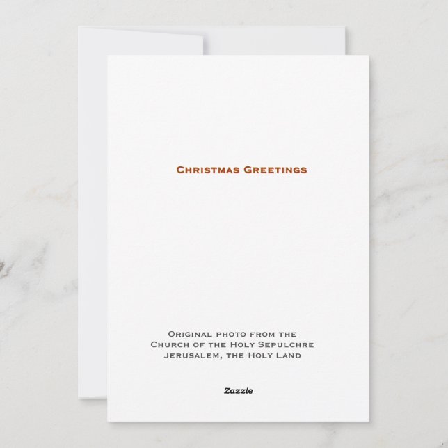 Cartes Pour Fêtes Annuelles Salutations de Noël de Jérusalem (Dos)