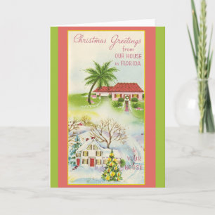 Cartes Pour Fêtes Annuelles Salutations de Noël de notre Chambre en Floride !