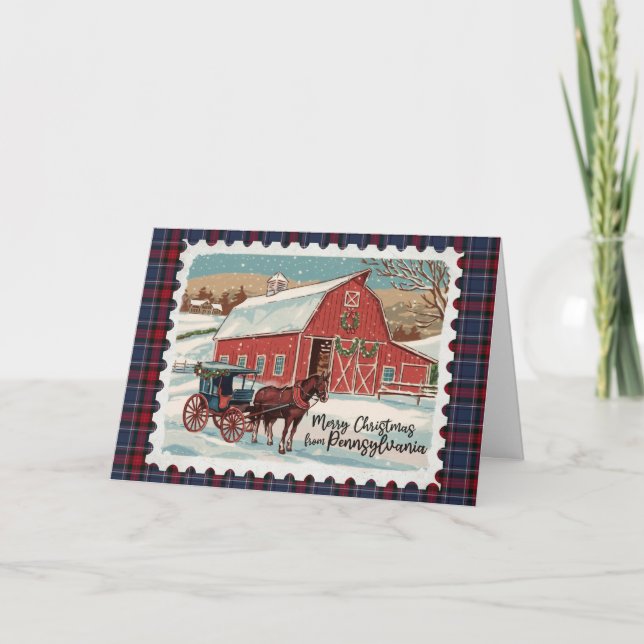 Cartes Pour Fêtes Annuelles Salutations de Noël de Pennsylvanie (Devant)