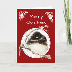 Cartes Pour Fêtes Annuelles Salutations de Noël gourmandes Fluffy Froid Junco