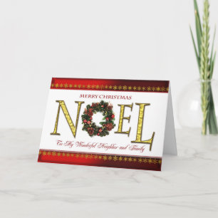 Cartes Pour Fêtes Annuelles Salutations de Noel pour le voisin et la famille