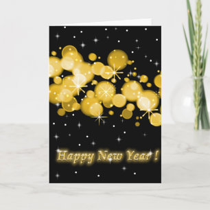 Cartes Pour Fêtes Annuelles Salutations de nouvelle année en noir et or
