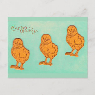 Cartes Pour Fêtes Annuelles Salutations de Pâques Chicks Vert