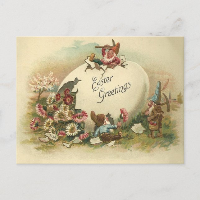 Cartes Pour Fêtes Annuelles Salutations de Pâques vintages (Devant)