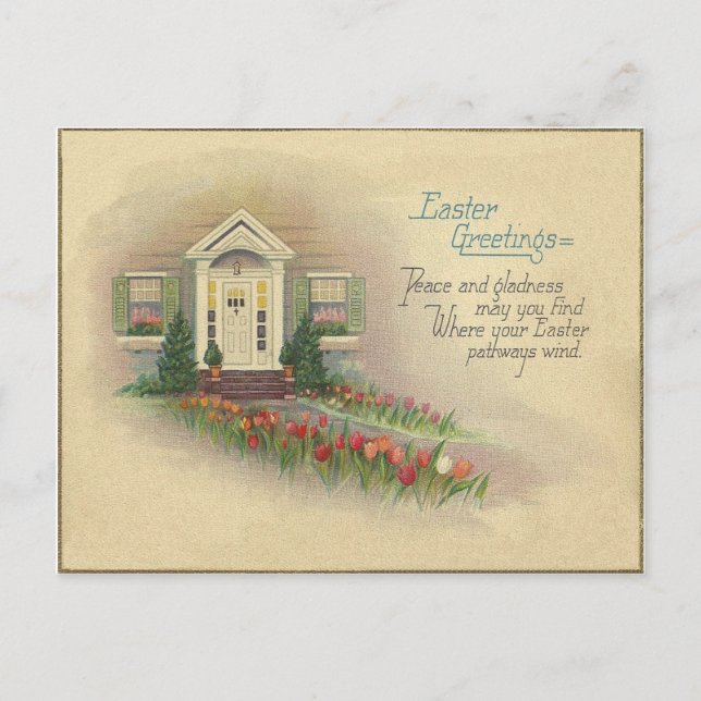 Cartes Pour Fêtes Annuelles Salutations de Pâques vintages (Devant)