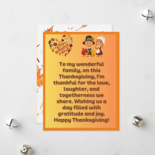 Cartes Pour Fêtes Annuelles Salutations de remerciement pour votre famille bie