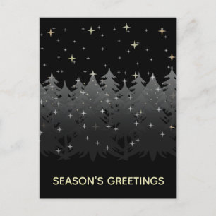 Cartes Pour Fêtes Annuelles Salutations de saison Black Night Sky Stars Gold S