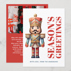 Cartes Pour Fêtes Annuelles Salutations de saison Gras Nutcracker Photo de fam