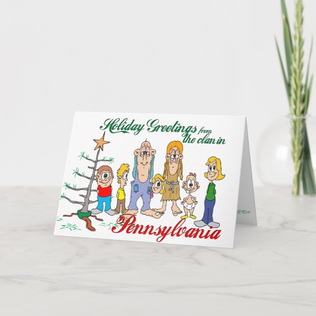 Cartes Pour Fêtes Annuelles Salutations de vacances de Pennsylvanie (Devant)