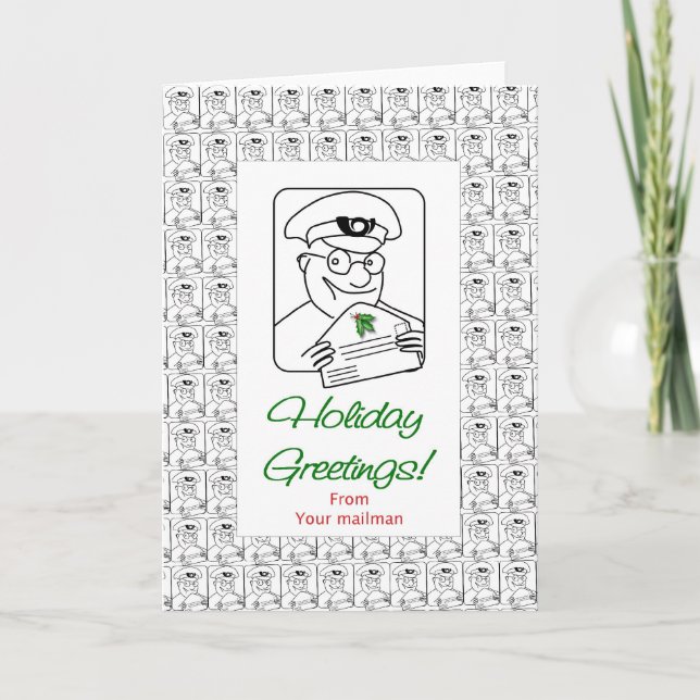 Cartes Pour Fêtes Annuelles Salutations de vacances de votre Mailman (Devant)