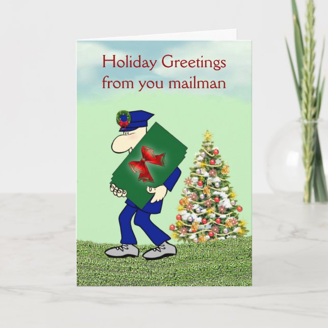 Cartes Pour Fêtes Annuelles Salutations de vacances de votre mailman Noël (Devant)
