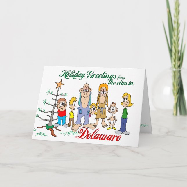 Cartes Pour Fêtes Annuelles Salutations de vacances du Delaware (Devant)
