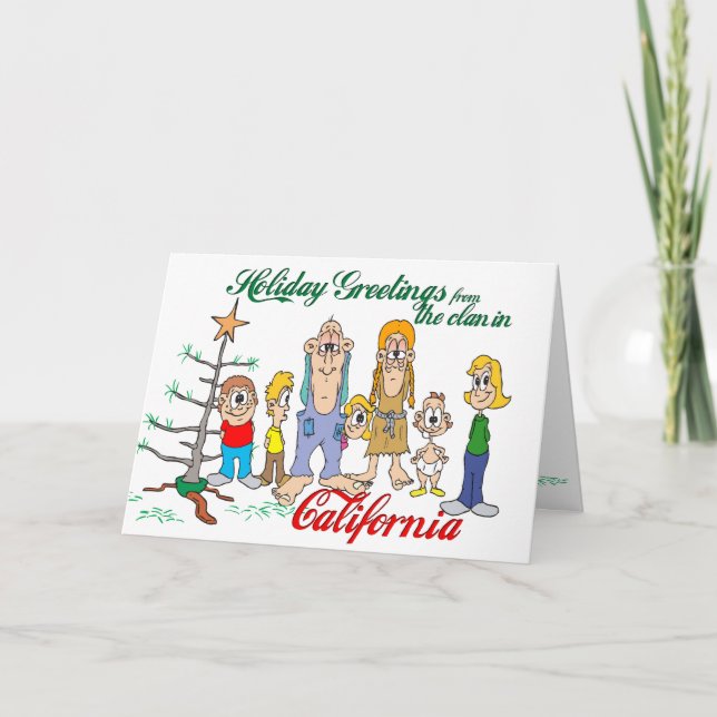 Cartes Pour Fêtes Annuelles Salutations de vacances en Californie (Devant)