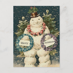 Cartes Pour Fêtes Annuelles Salutations de vacances Snowman