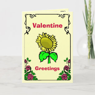 Cartes Pour Fêtes Annuelles Salutations de Valentine, tournesol 1