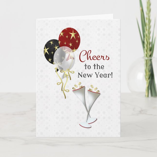 Cartes Pour Fêtes Annuelles Salutations du Nouvel An (Devant)