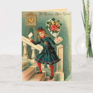 Cartes Pour Fêtes Annuelles Salutations du Nouvel An vintage