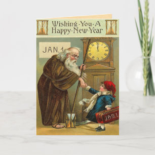 Cartes Pour Fêtes Annuelles Salutations du Nouvel An vintage