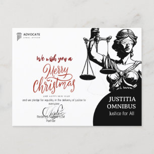 Cartes Pour Fêtes Annuelles Salutations juridiques élégantes pour les clients