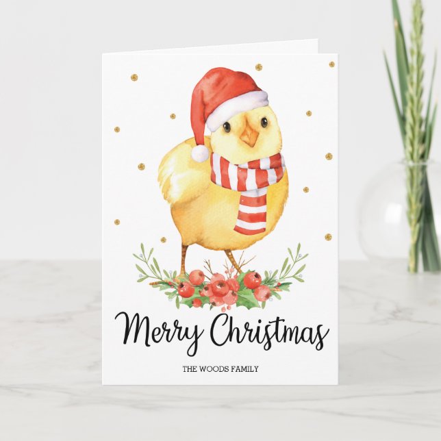 Cartes Pour Fêtes Annuelles Salutations mignonnes de Joyeux Noël de poussin de (Devant)