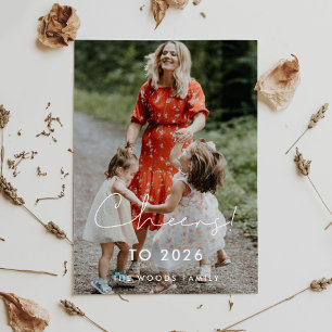 Cartes Pour Fêtes Annuelles Salutations minimalistes à la photo du Nouvel An 2