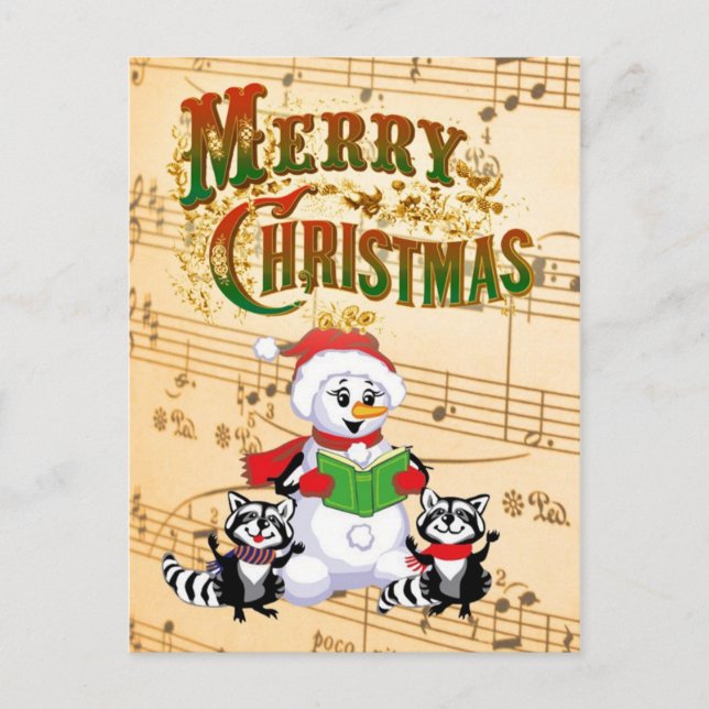 Cartes Pour Fêtes Annuelles Salutations musicales de Noël (Devant)