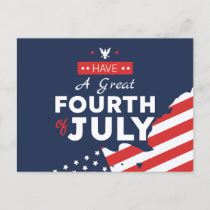 Cartes Pour Fêtes Annuelles Salutations patriotiques côtières 4 juillet