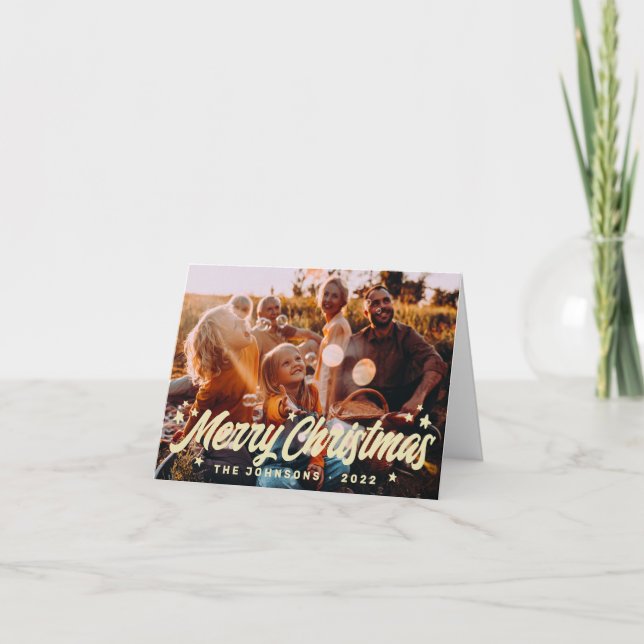 Cartes Pour Fêtes Annuelles Salutations simples et ludiques étoiles famille ph (Devant)